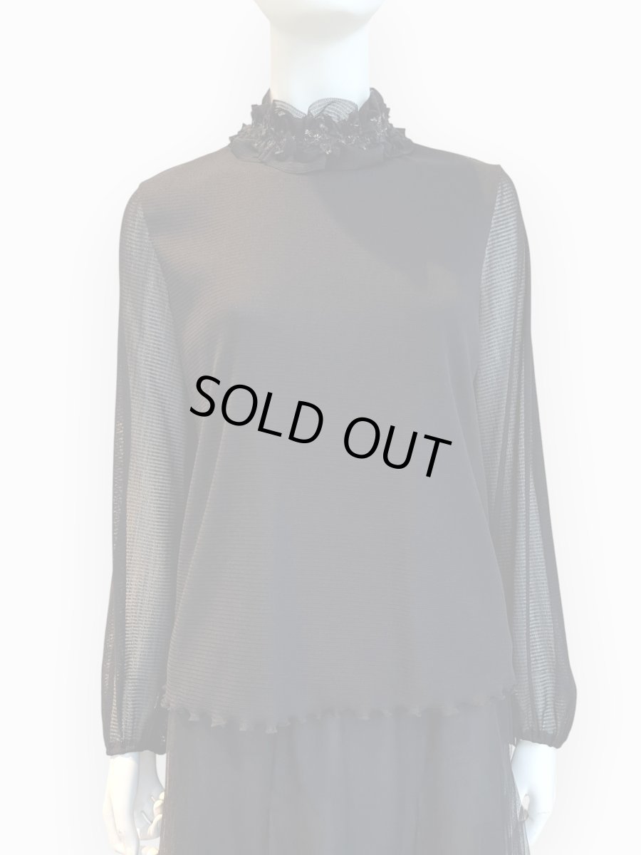 画像1: Pe/Wチュール スタンドネックフリル  (1)