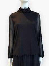 画像1: Pe/Wチュール スタンドネックフリル  (1)