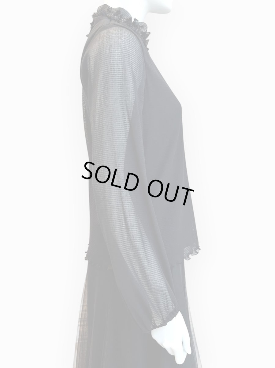 画像2: Pe/Wチュール スタンドネックフリル  (2)