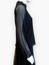 画像2: Pe/Wチュール スタンドネックフリル  (2)