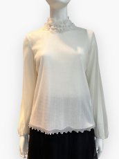 画像7: Pe/Wチュール スタンドネックフリル  (7)