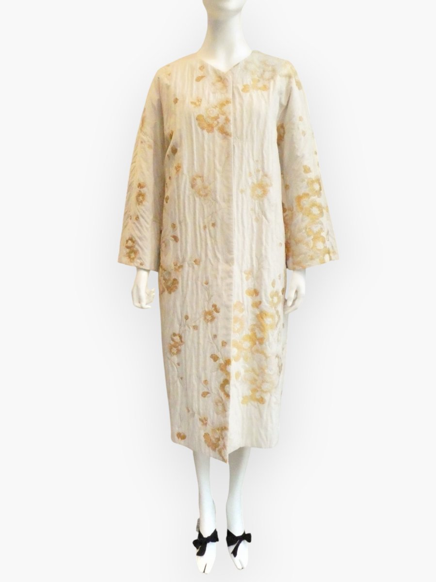 画像1: ビンテージフラワージャガード コート  (1)