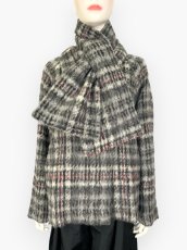 画像8: アルパカ混シャギーチェック　コート　  (8)