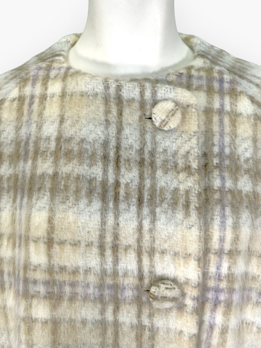 画像3: アルパカ混シャギーチェック　コート　  (3)