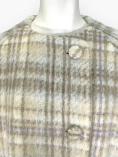 画像3: アルパカ混シャギーチェック　コート　  (3)