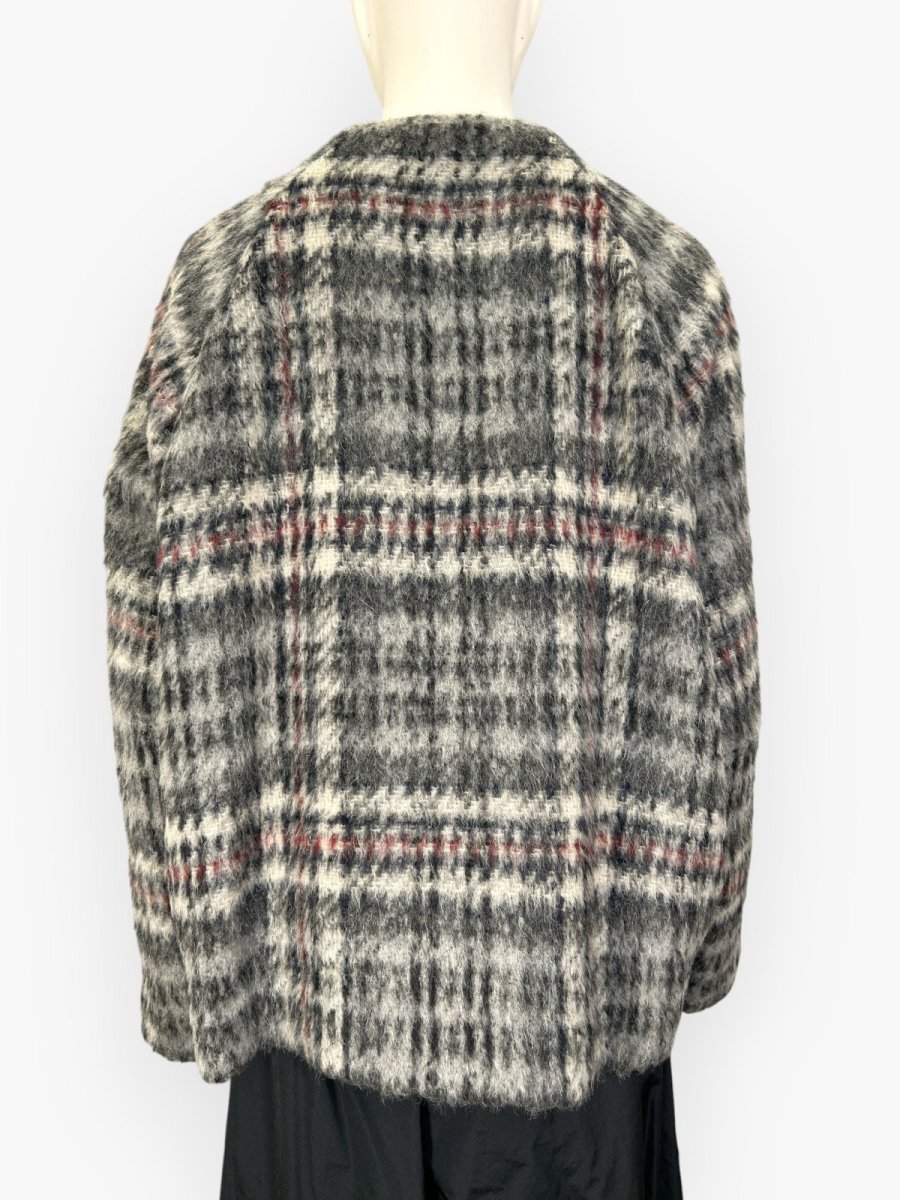 画像11: アルパカ混シャギーチェック　コート　  (11)