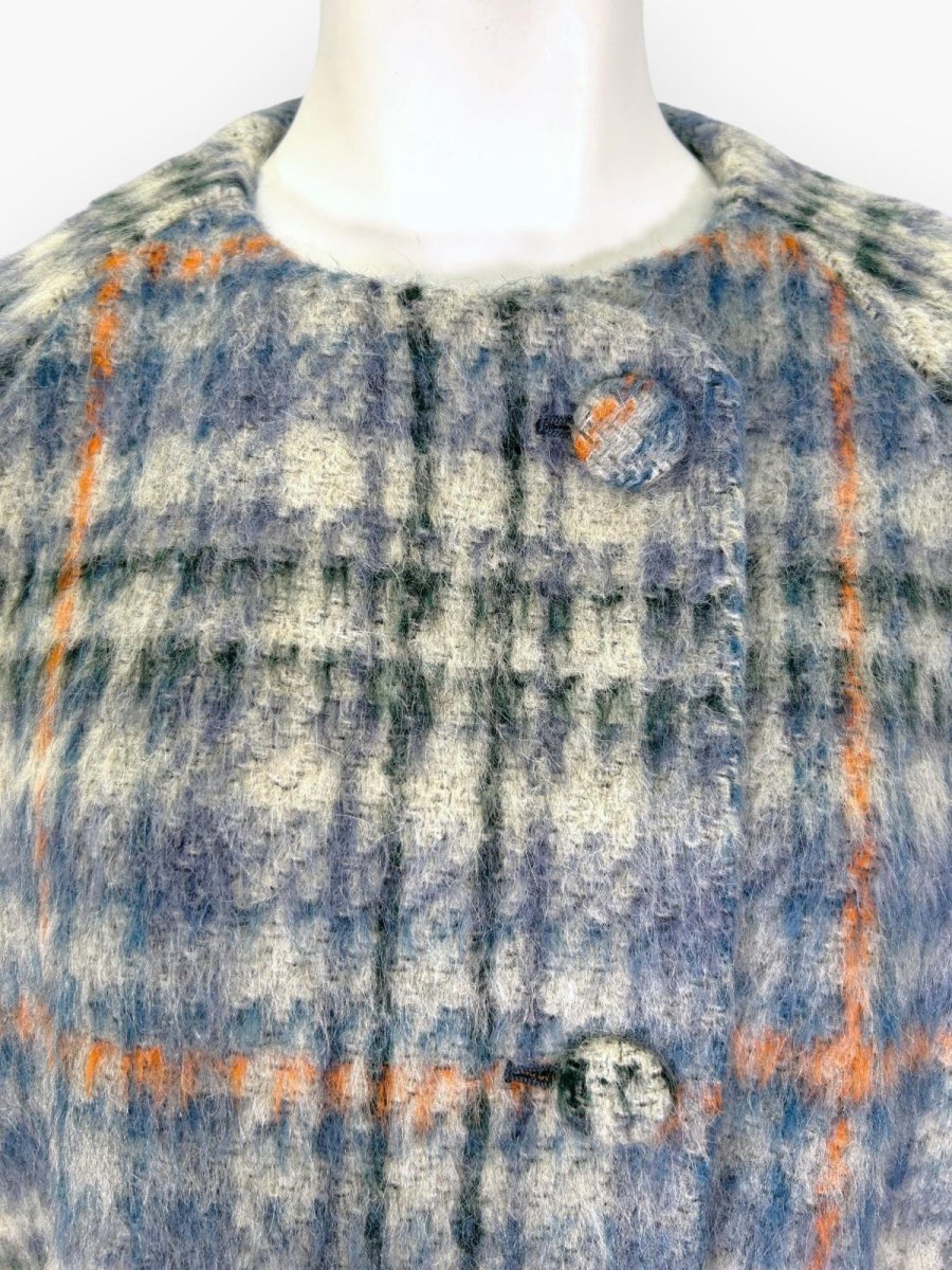 画像6: アルパカ混シャギーチェック　コート　  (6)