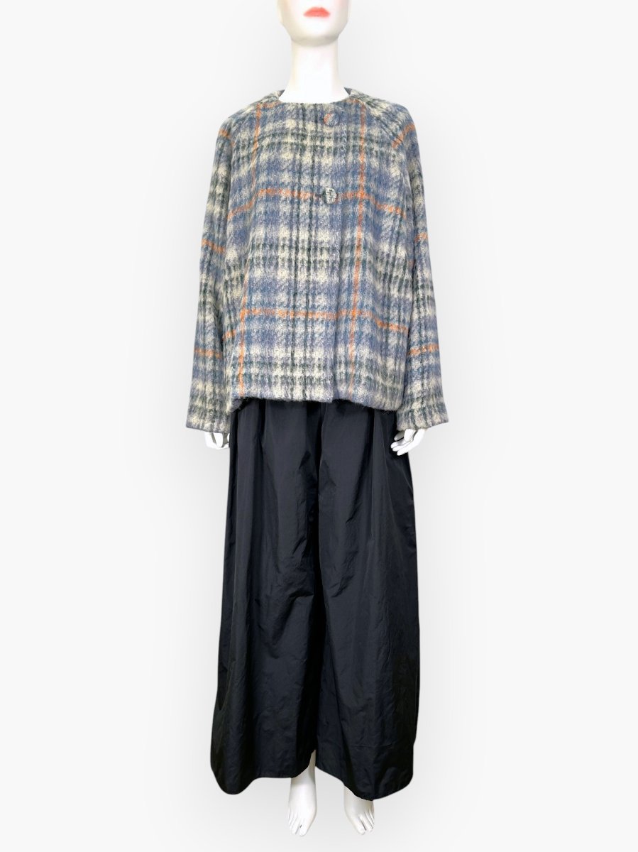 画像7: アルパカ混シャギーチェック　コート　  (7)