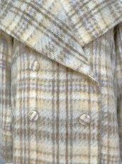 画像5: アルパカ混シャギーチェック　ロングコート  (5)