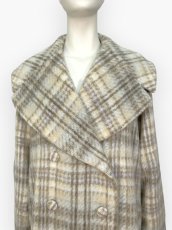 画像4: アルパカ混シャギーチェック　ロングコート  (4)