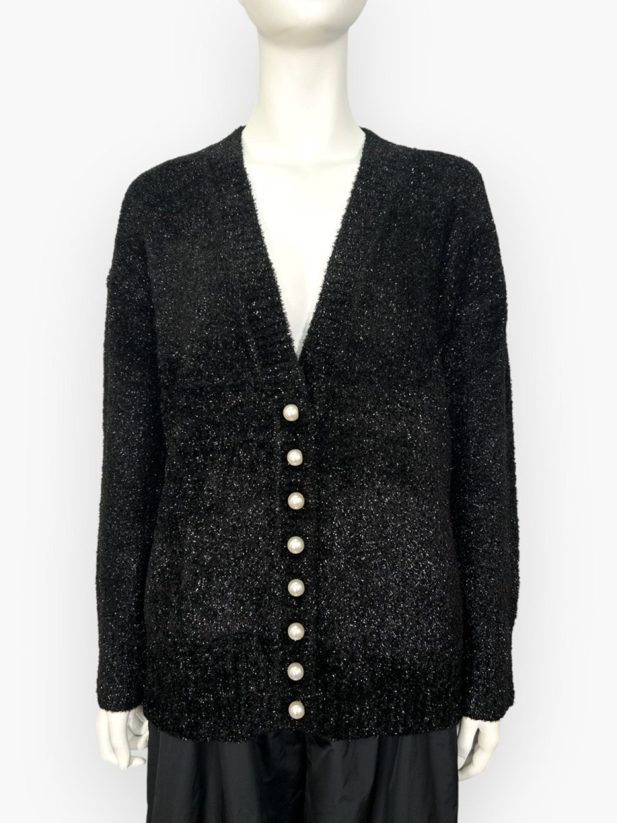 画像1: きらきらパールニット　カーディガン  (1)