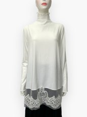画像1: レースヘム　カットソー  (1)