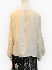 画像3: ライトゼロサテン袖口レース　ブラウス  (3)