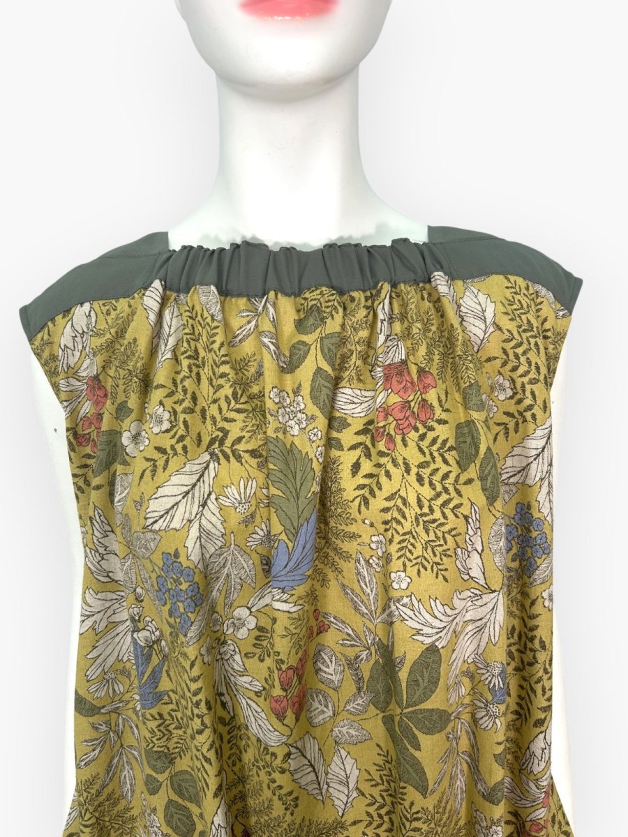 画像4: プラントプリントリネンコットン　ワンピース  (4)