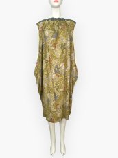 画像1: プラントプリントリネンコットン　ワンピース  (1)