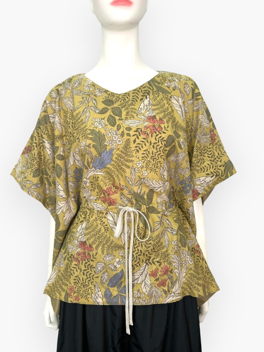 画像1: プラントプリントリネンコットン  (1)