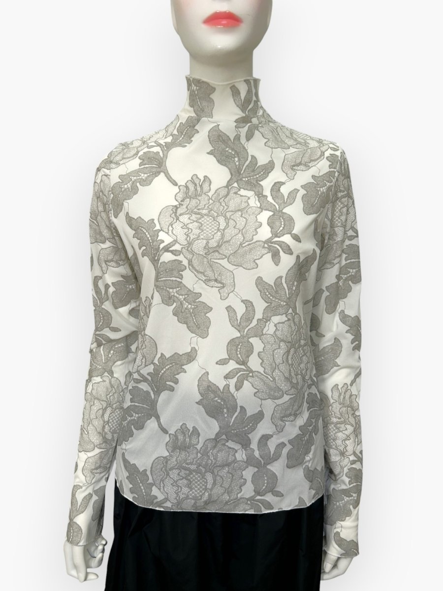 画像1: ラメローズ　スタンドネック  (1)