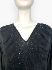 画像14: シフォンカットソー　Vネックブラウス  (14)