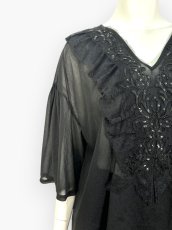 画像16: シフォンカットソー　Vネックブラウス  (16)