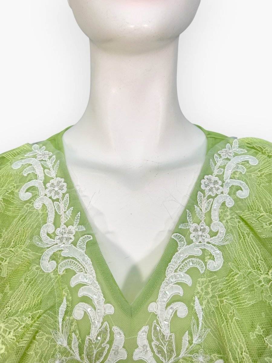 画像4: シフォンカットソー　Vネックブラウス  (4)