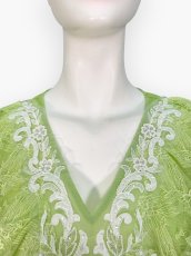 画像4: シフォンカットソー　Vネックブラウス  (4)