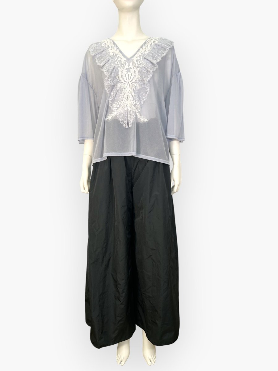 画像10: シフォンカットソー　Vネックブラウス  (10)