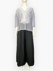 画像10: シフォンカットソー　Vネックブラウス  (10)