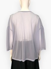 画像8: シフォンカットソー　Vネックブラウス  (8)