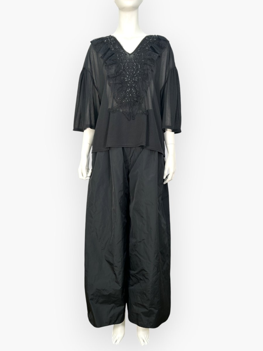 画像18: シフォンカットソー　Vネックブラウス  (18)