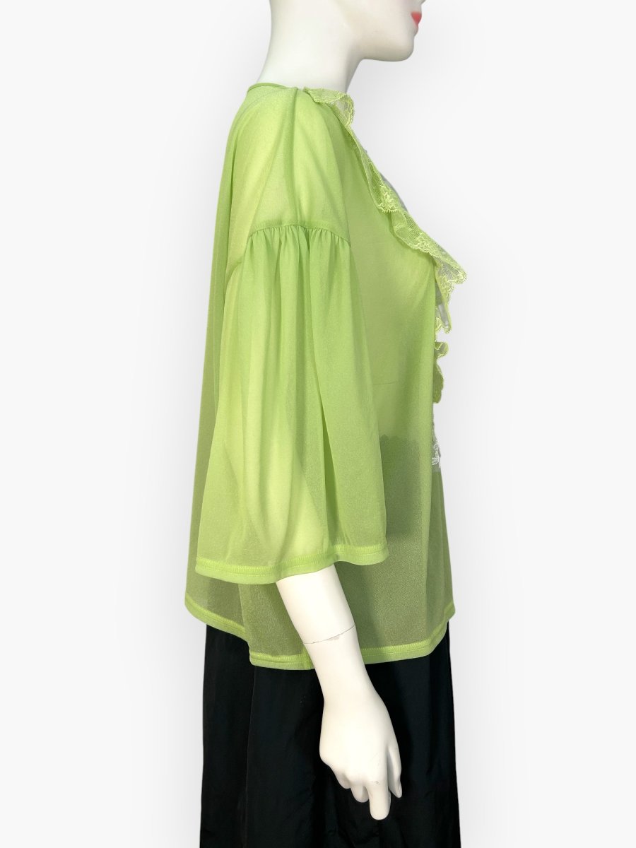 画像2: シフォンカットソー　Vネックブラウス  (2)