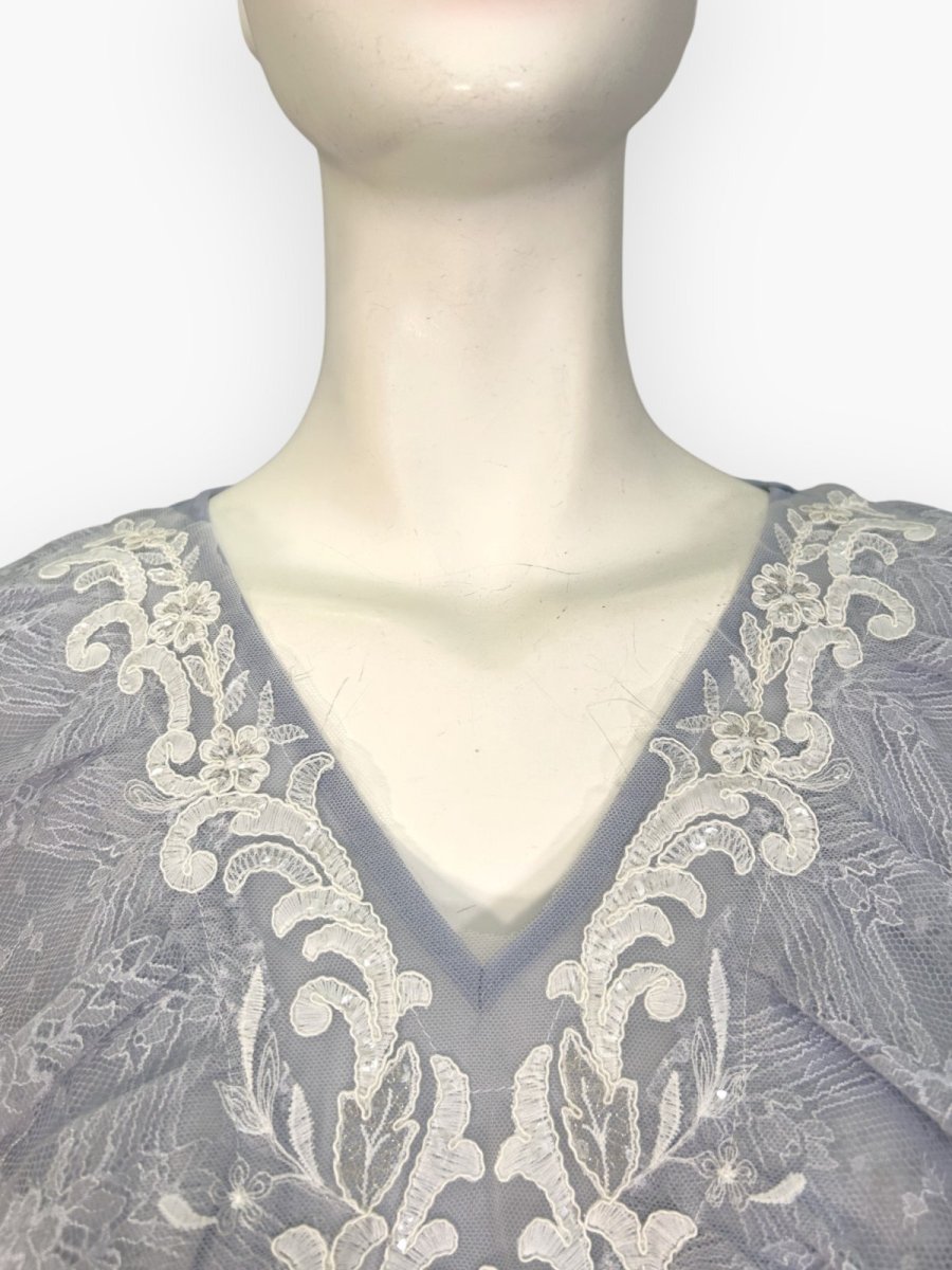 画像9: シフォンカットソー　Vネックブラウス  (9)