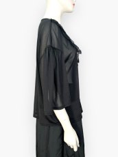 画像12: シフォンカットソー　Vネックブラウス  (12)