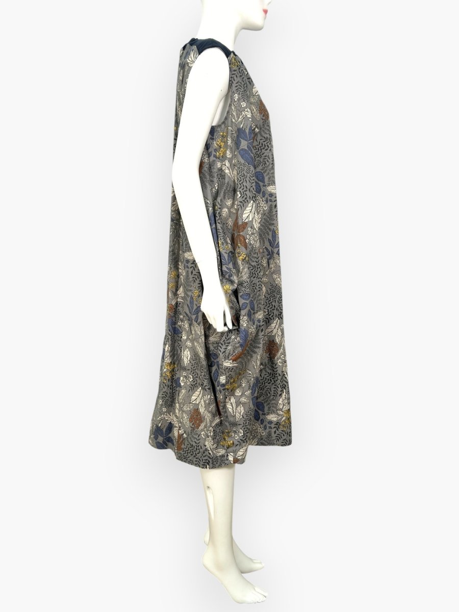 画像8: プラントプリントリネンコットン　ワンピース  (8)