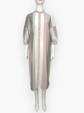 画像7: フレンチリネン混ストライプ シャツワンピース  (7)