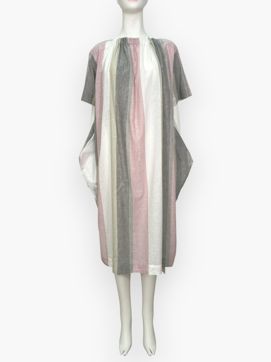 画像6: フレンチリネン混ストライプ ワンピース  (6)