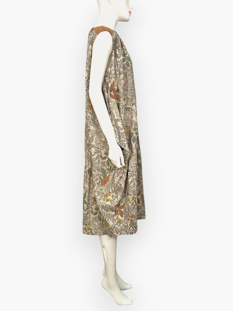 画像11: プラントプリントリネンコットン　ワンピース  (11)