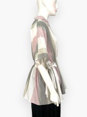 画像10: フレンチリネン混ストライプ ギャザーブラウス  (10)