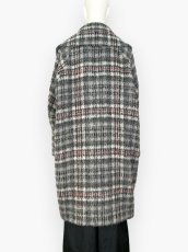 画像9: アルパカ混シャギーチェック　ロングコート  (9)
