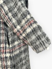 画像12: アルパカ混シャギーチェック　ロングコート  (12)