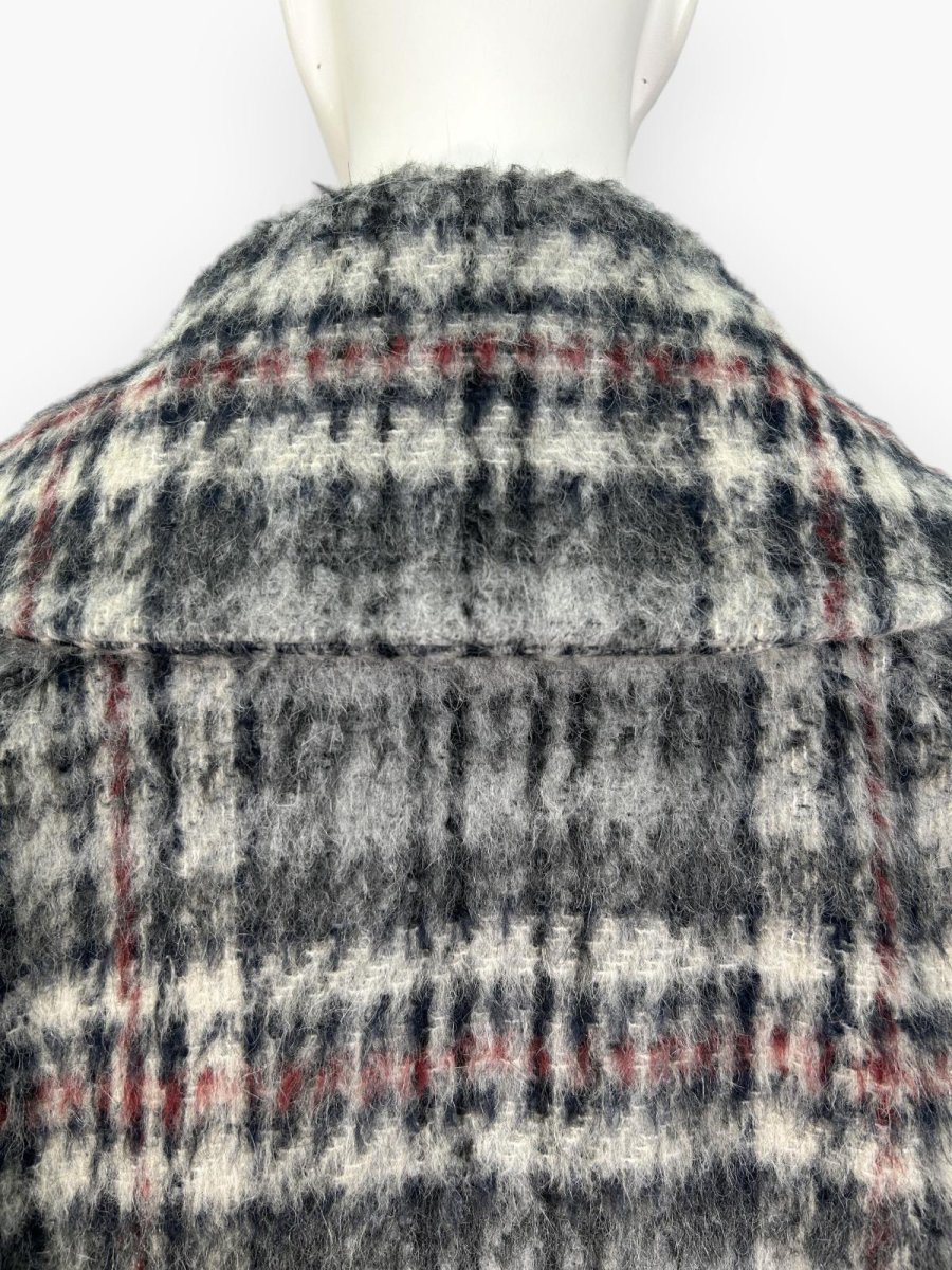 画像11: アルパカ混シャギーチェック　ロングコート  (11)
