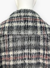 画像11: アルパカ混シャギーチェック　ロングコート  (11)