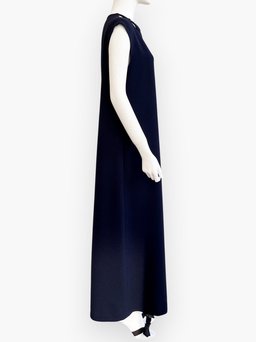 画像2: 梨地ダブル　ノースリーブワンピース  (2)