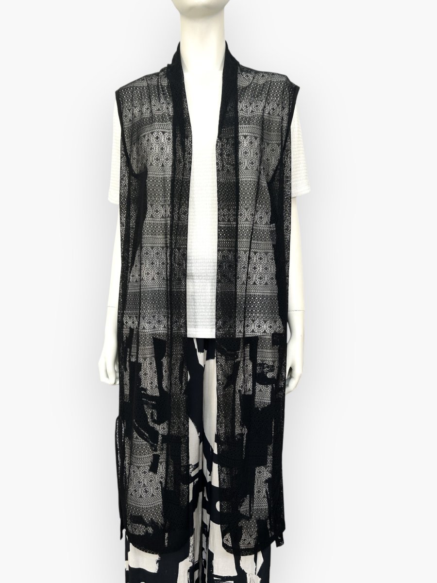 画像1: サークルボーダーレース　ジレ  (1)