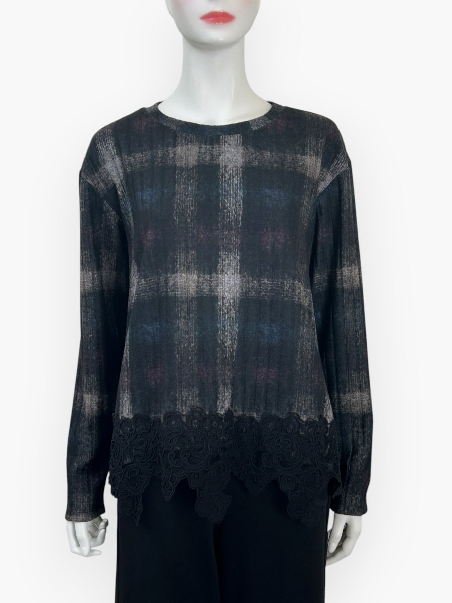 画像1: テレコチェック　カットソー  (1)