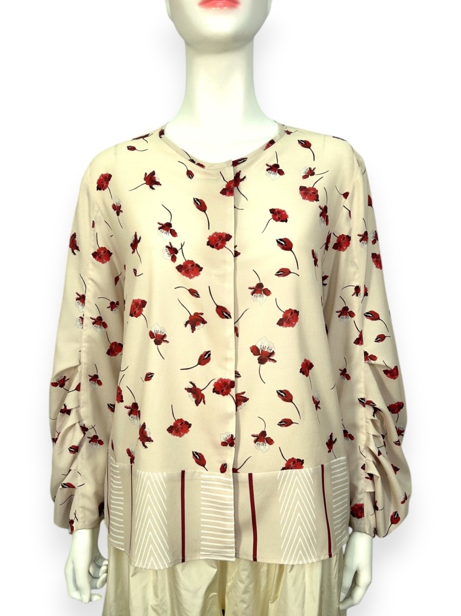 画像1: フロレットストライプ　ブラウス  (1)