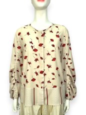 画像1: フロレットストライプ　ブラウス  (1)