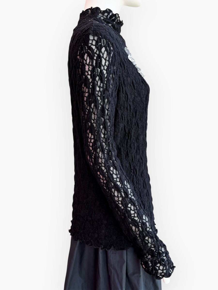 画像2: 花モチーフストレッチレース  (2)