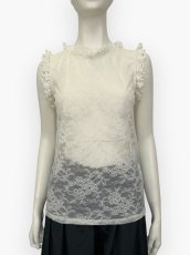 画像1: フラワーレースインナー　ノースリーブ  (1)