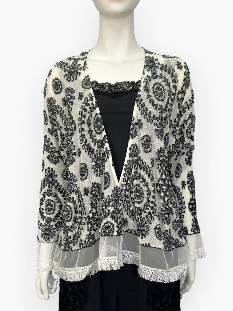 画像1: レースジャガード　カーディガン  (1)