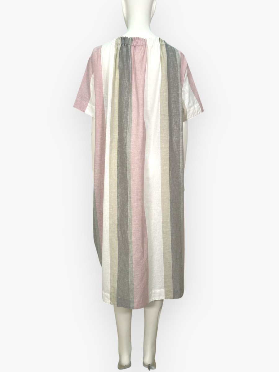 画像3: フレンチリネン混ストライプ　ワンピース  (3)